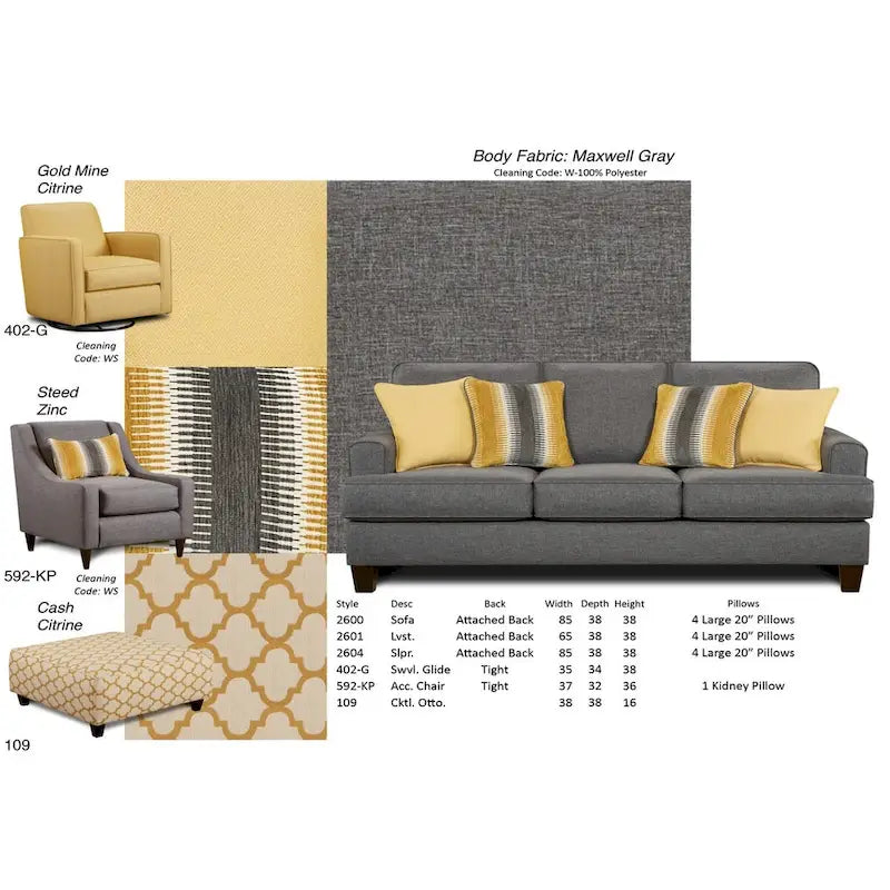Divano letto matrimoniale Maxwell Gray