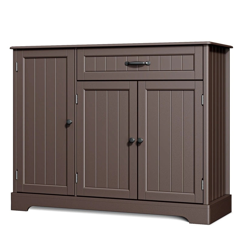 Credenza con contenitore, credenza da cucina con cassetto e 3 ante