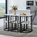 Set da pranzo moderno da 7 pezzi con finto marmo compatto