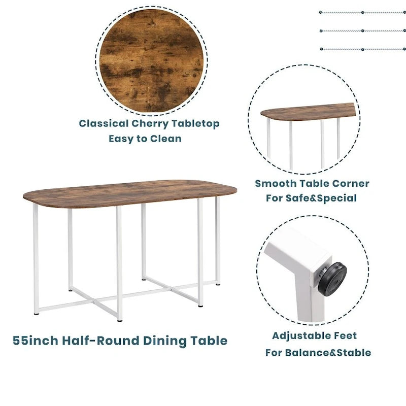 Set da pranzo moderno da 7 pezzi con finto marmo compatto