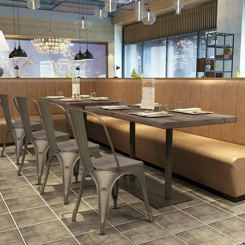 Yaheetech Set di 4 sedie da pranzo in metallo con sedie impilabili in legno