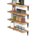 Wallniture Arras 17 x6  Solid Wood Kitchen Shelves for Wall, Burned Finish, Set of 4