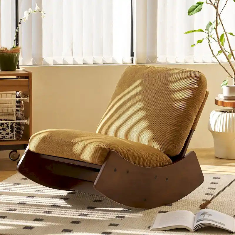 Modern Corduroy Accent Rocking Chair, Set of 1