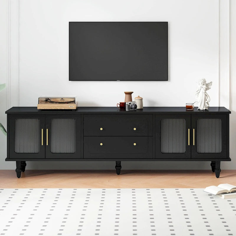 Pratica consolle multimediale con 2 cassetti e armadietti