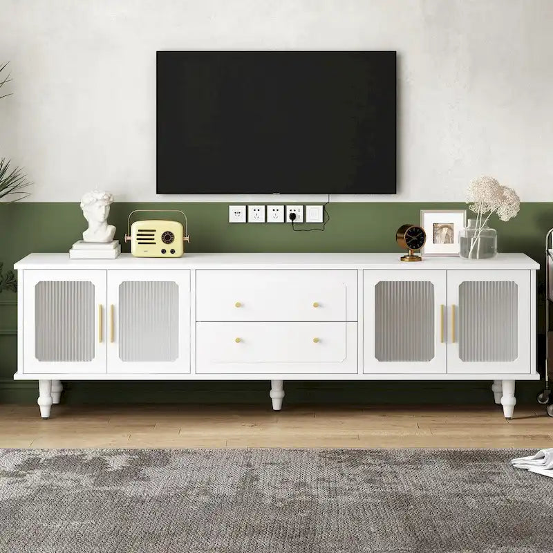 Pratica consolle multimediale con 2 cassetti e armadietti