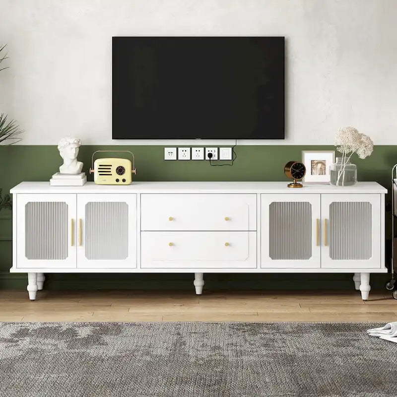 Pratica consolle multimediale con 2 cassetti e armadietti