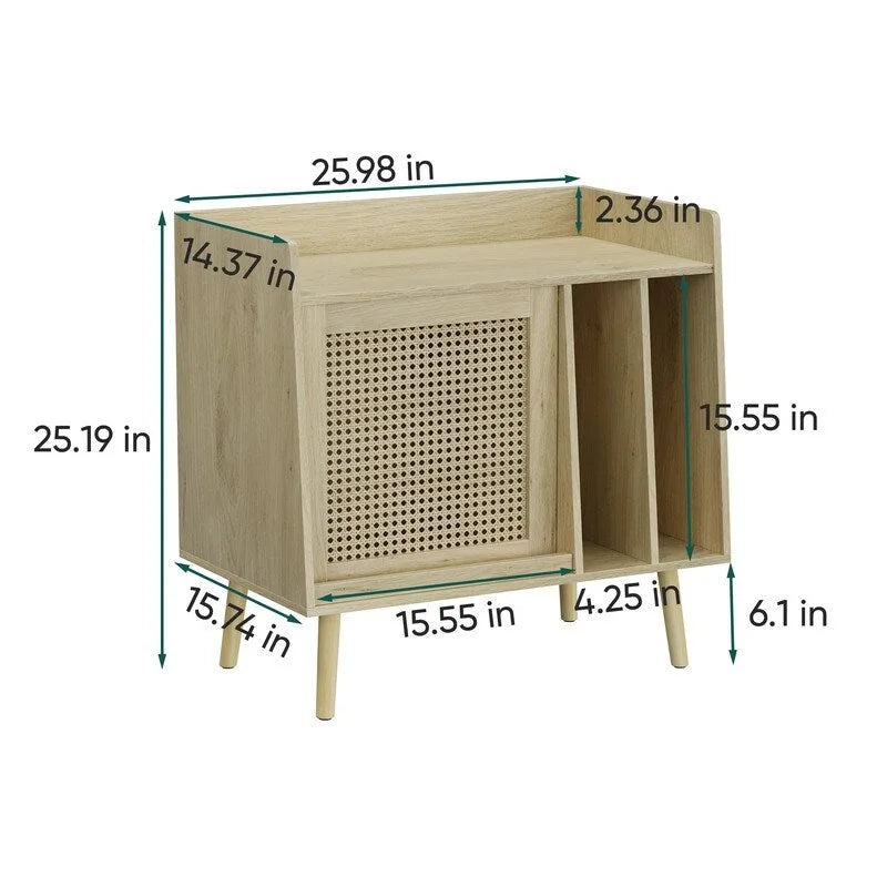 Supporto per giradischi con contenitore per vinili - 15,74 x 25,98 x 25,19 pollici