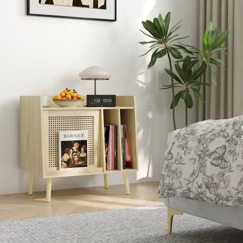 Supporto per giradischi con contenitore per vinili - 15,74 x 25,98 x 25,19 pollici