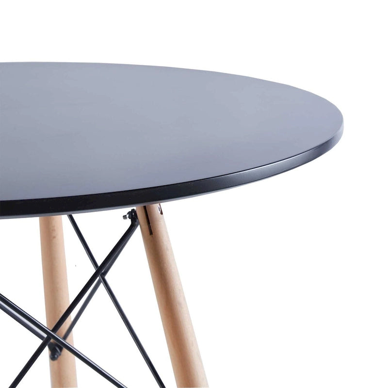 31.5 Tavolo bianco Tavolo da pranzo di metà secolo per 2-4 persone con piano rotondo in MDF, tavolino da caffè per il tempo libero