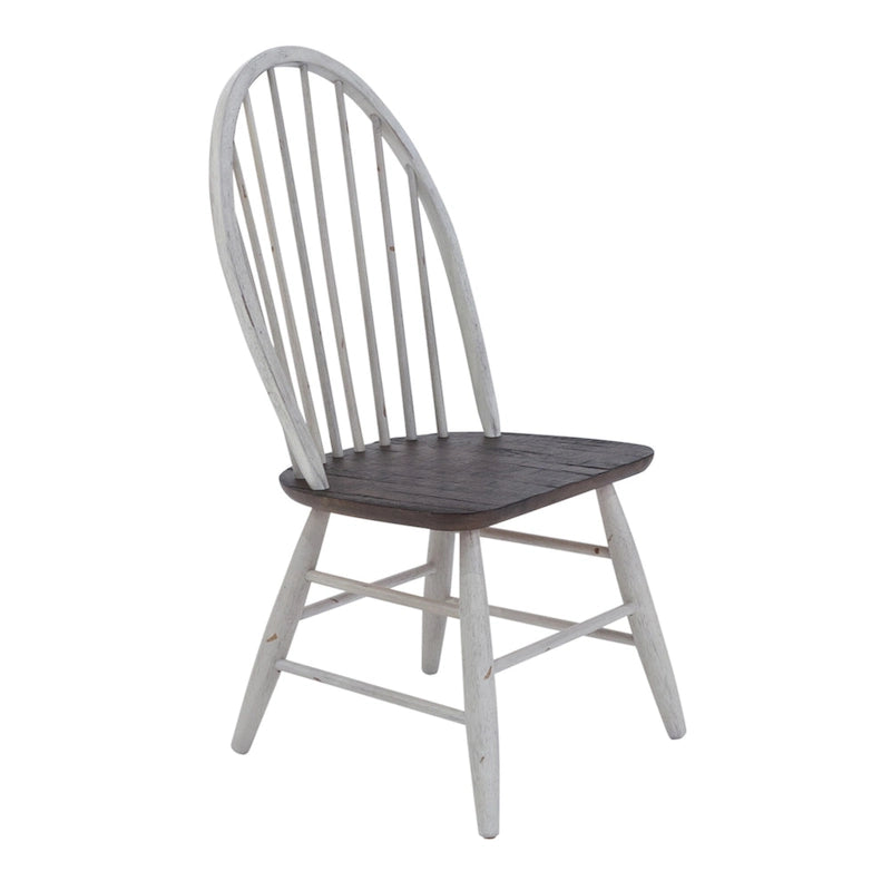 Set da tavolo con cavalletto da 7 pezzi in legno bianco bicolore da fattoria