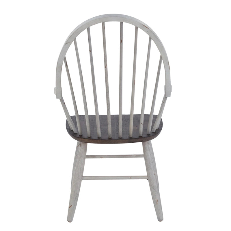 Set da tavolo con cavalletto da 7 pezzi in legno bianco bicolore da fattoria
