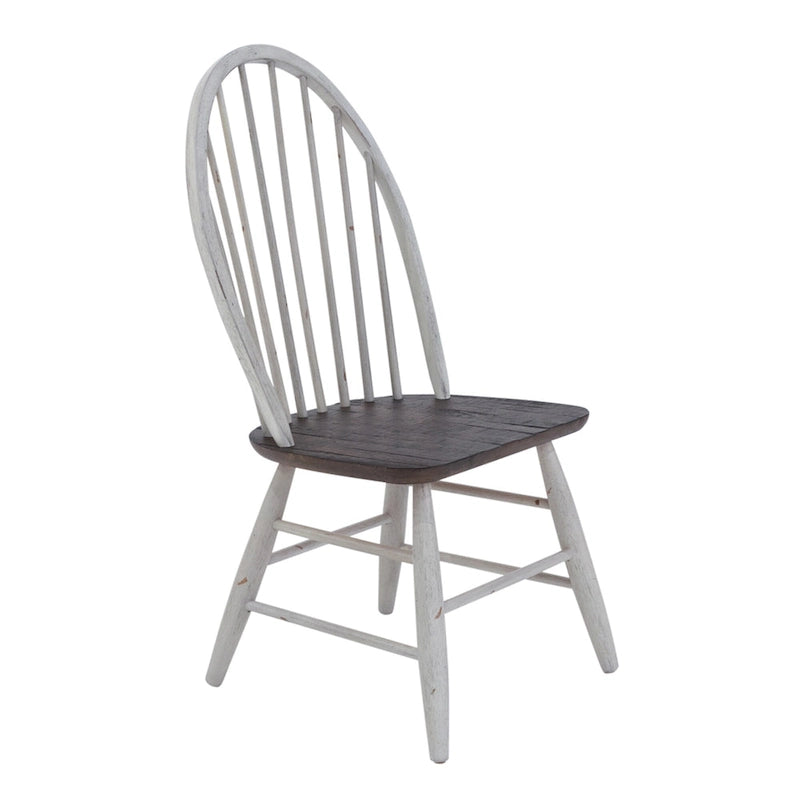 Set da tavolo con cavalletto da 7 pezzi in legno bianco bicolore da fattoria