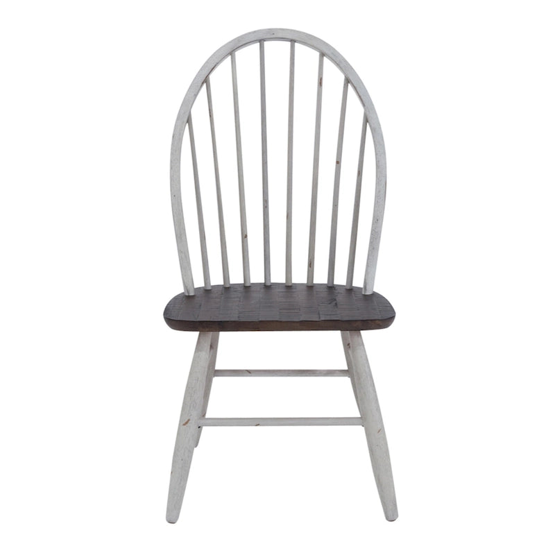 Set da tavolo con cavalletto da 7 pezzi in legno bianco bicolore da fattoria