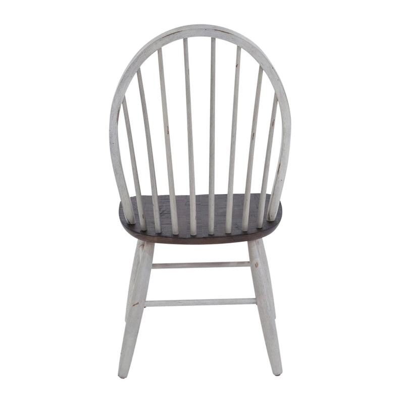 Set da tavolo con cavalletto da 7 pezzi in legno bianco bicolore da fattoria
