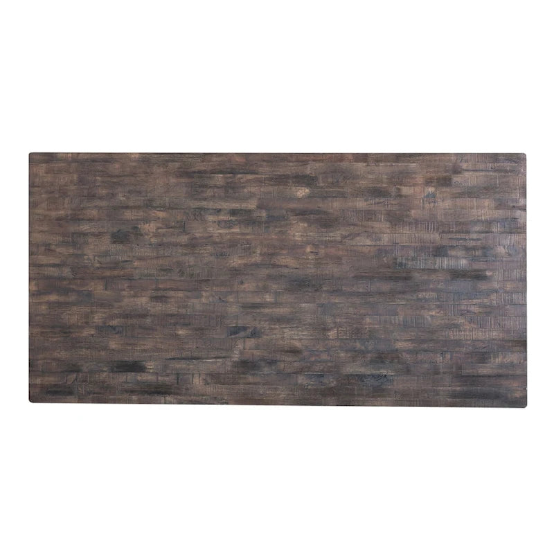 Set da tavolo con cavalletto da 7 pezzi in legno bianco bicolore da fattoria