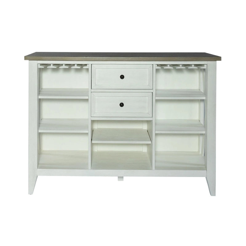 Lakeshore Server con porta bicchieri e ripiani regolabili - Bianco