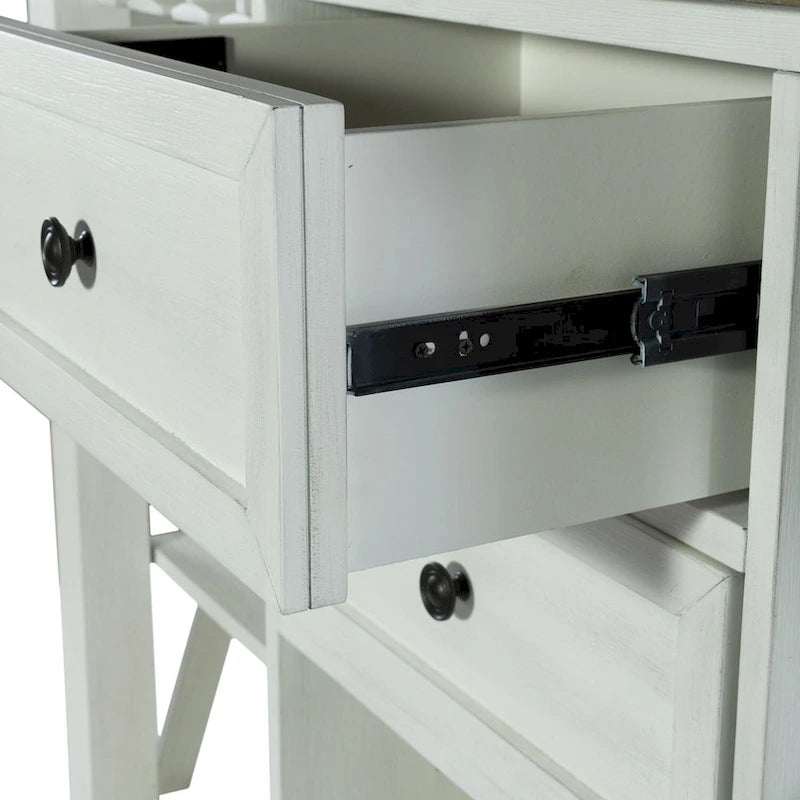 Lakeshore Server con porta bicchieri e ripiani regolabili - Bianco
