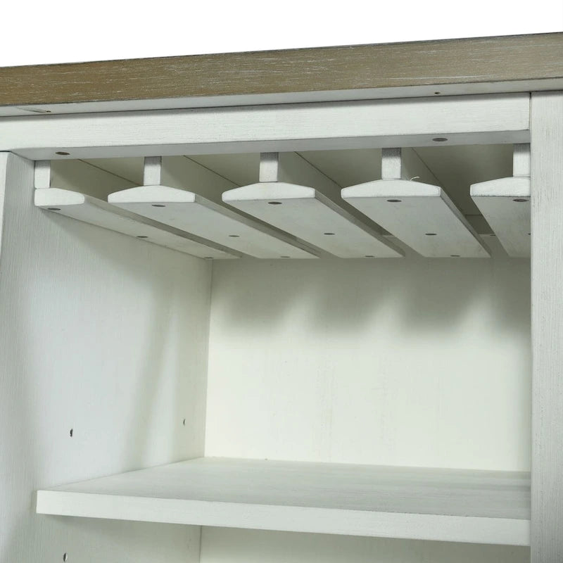 Lakeshore Server con porta bicchieri e ripiani regolabili - Bianco