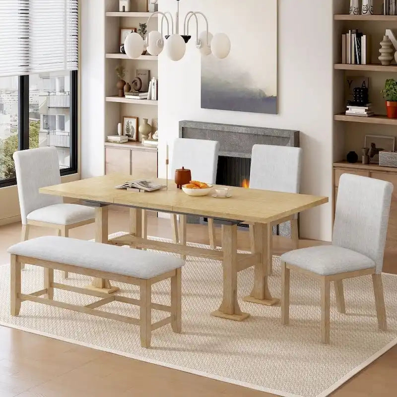 Set da tavolo estensibile da 6 pezzi per sala da pranzo