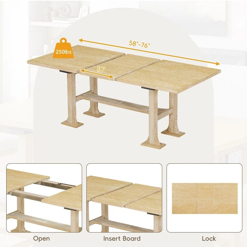 Set da tavolo estensibile da 6 pezzi per sala da pranzo