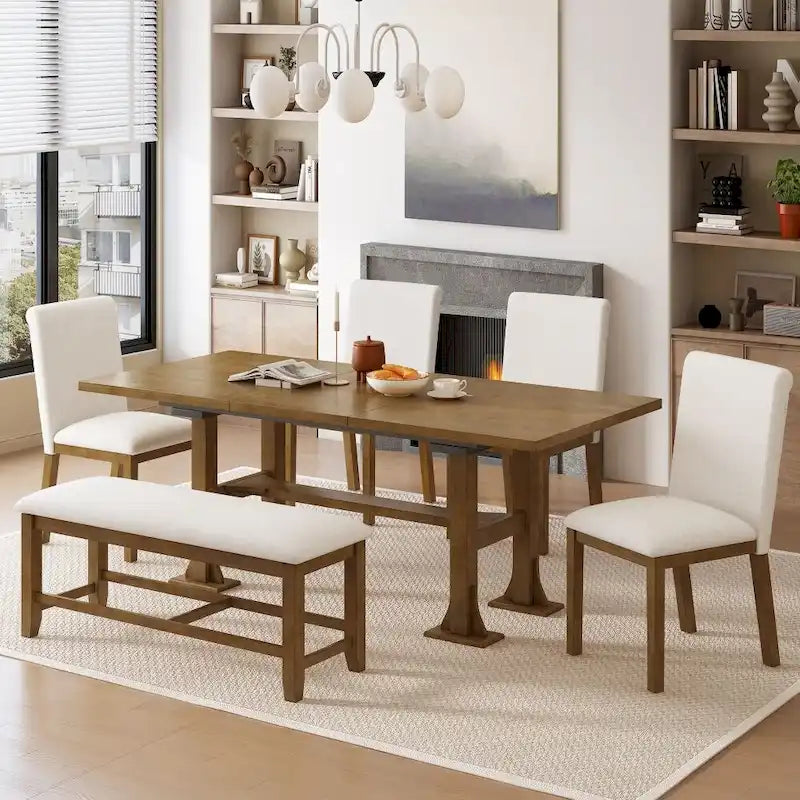 Set da tavolo estensibile da 6 pezzi per sala da pranzo