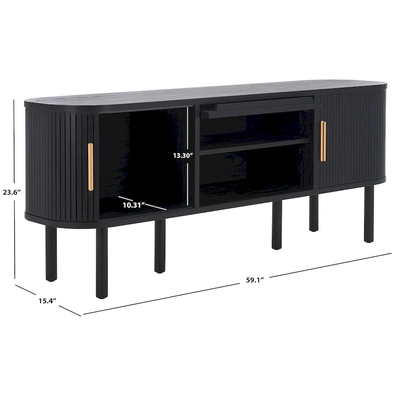 SAFAVIEH Home Tealla Mobile porta TV con 2 cassetti e 1 anta in vetro. - 59Lx15Px24A
