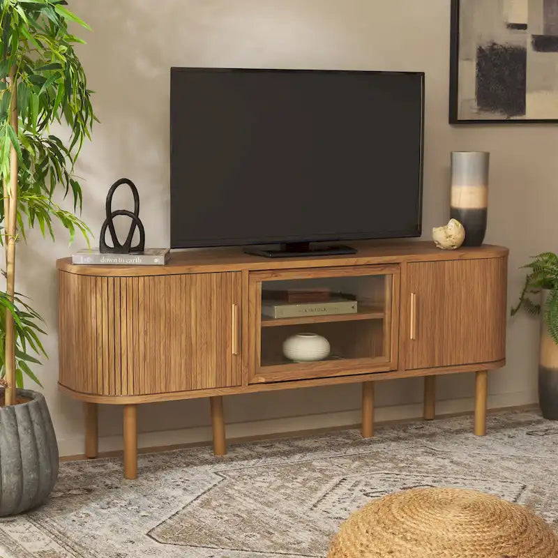 SAFAVIEH Home Tealla Mobile porta TV con 2 cassetti e 1 anta in vetro. - 59Lx15Px24A