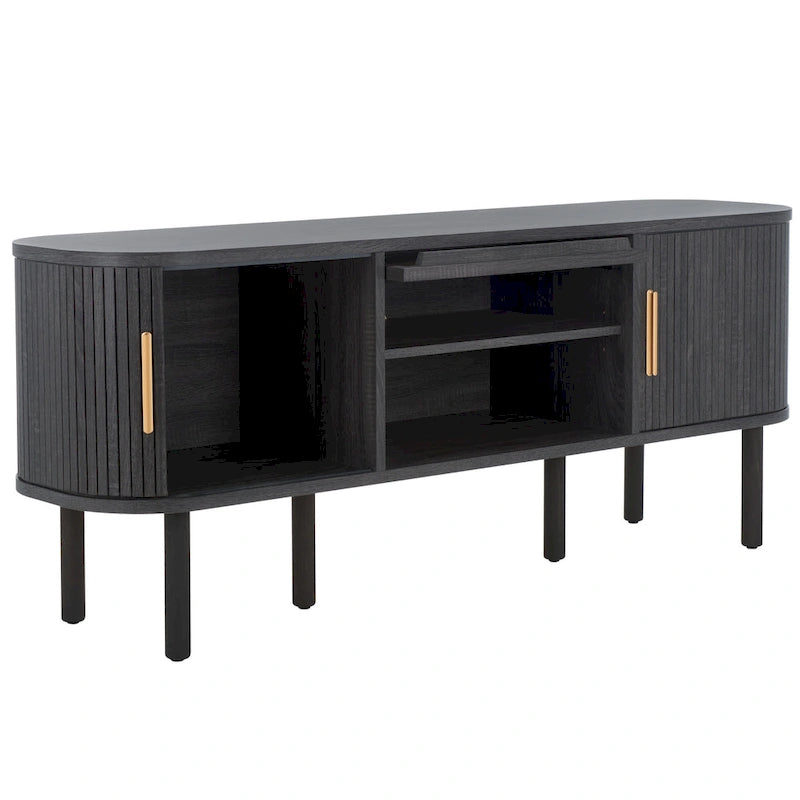 SAFAVIEH Home Tealla Mobile porta TV con 2 cassetti e 1 anta in vetro. - 59Lx15Px24A