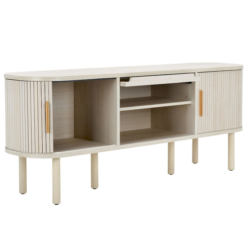 SAFAVIEH Home Tealla Mobile porta TV con 2 cassetti e 1 anta in vetro. - 59Lx15Px24A