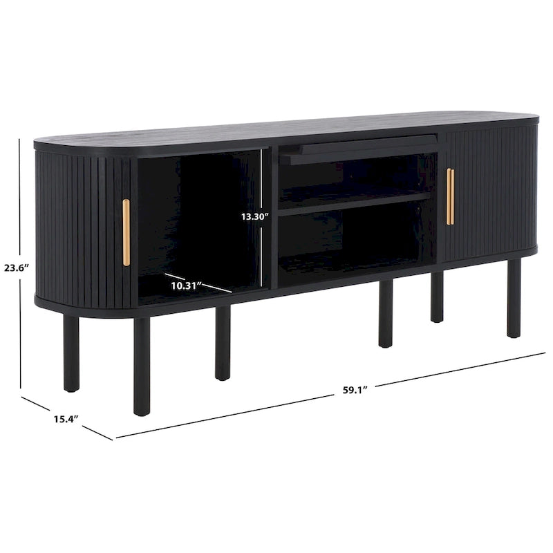 SAFAVIEH Home Tealla Mobile porta TV con 2 cassetti e 1 anta in vetro. - 59Lx15Px24A