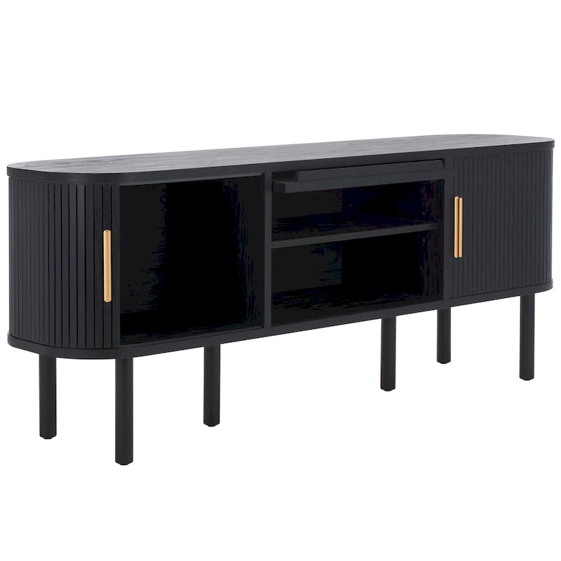 SAFAVIEH Home Tealla Mobile porta TV con 2 cassetti e 1 anta in vetro. - 59Lx15Px24A