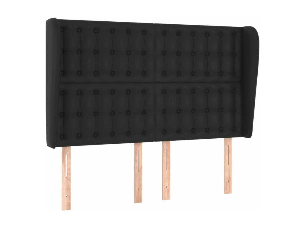 Letto in similpelle nera, 147 x 23 x 118 cm