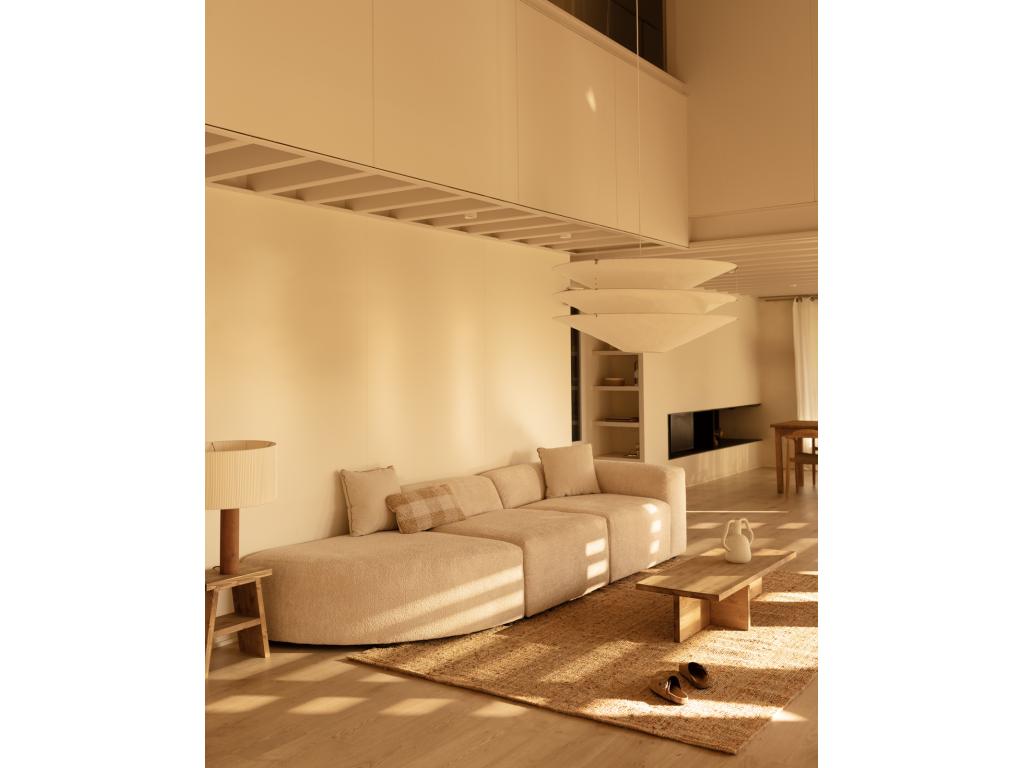 Divano in tessuto bouclé beige