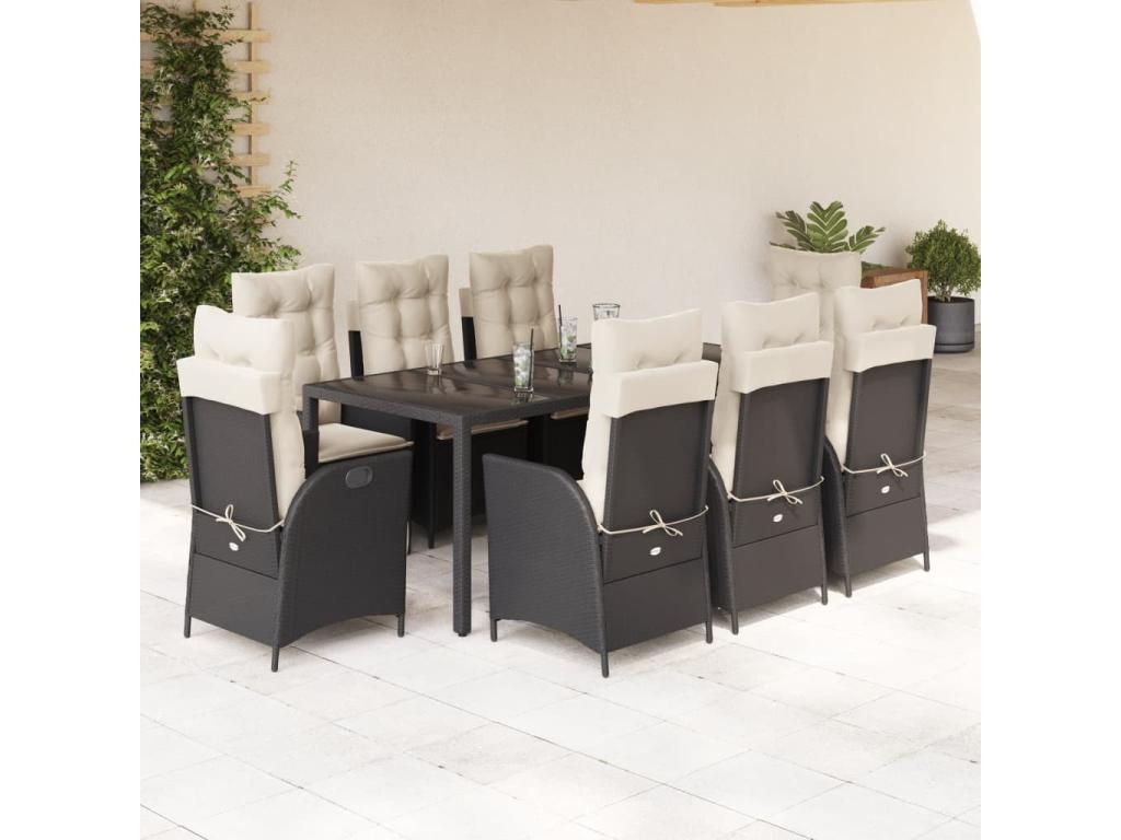 Mobili per la casa in vimini intrecciato in resina nera - dlz1766568196443