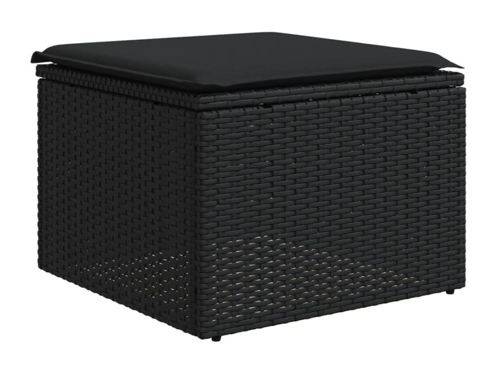 Set di mobili da esterno in vimini intrecciato in resina nera - dlz1766567943553