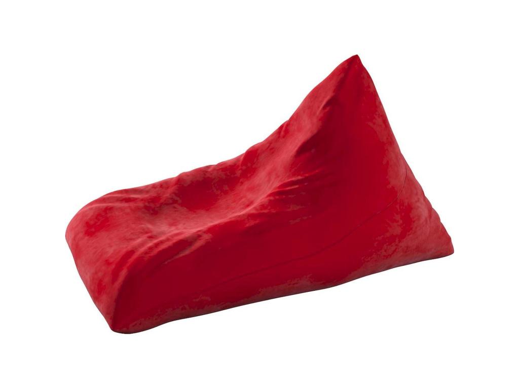 Pouf in velluto rosso