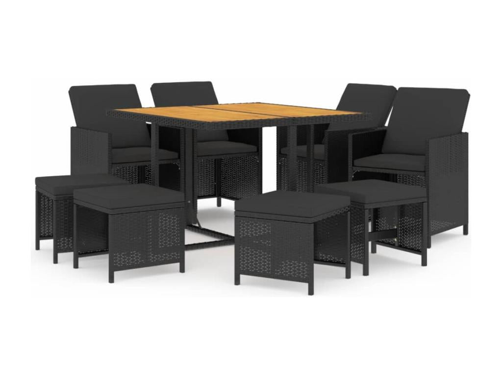 Mobili per la casa in vimini intrecciato in resina nera - dlz1766568195322