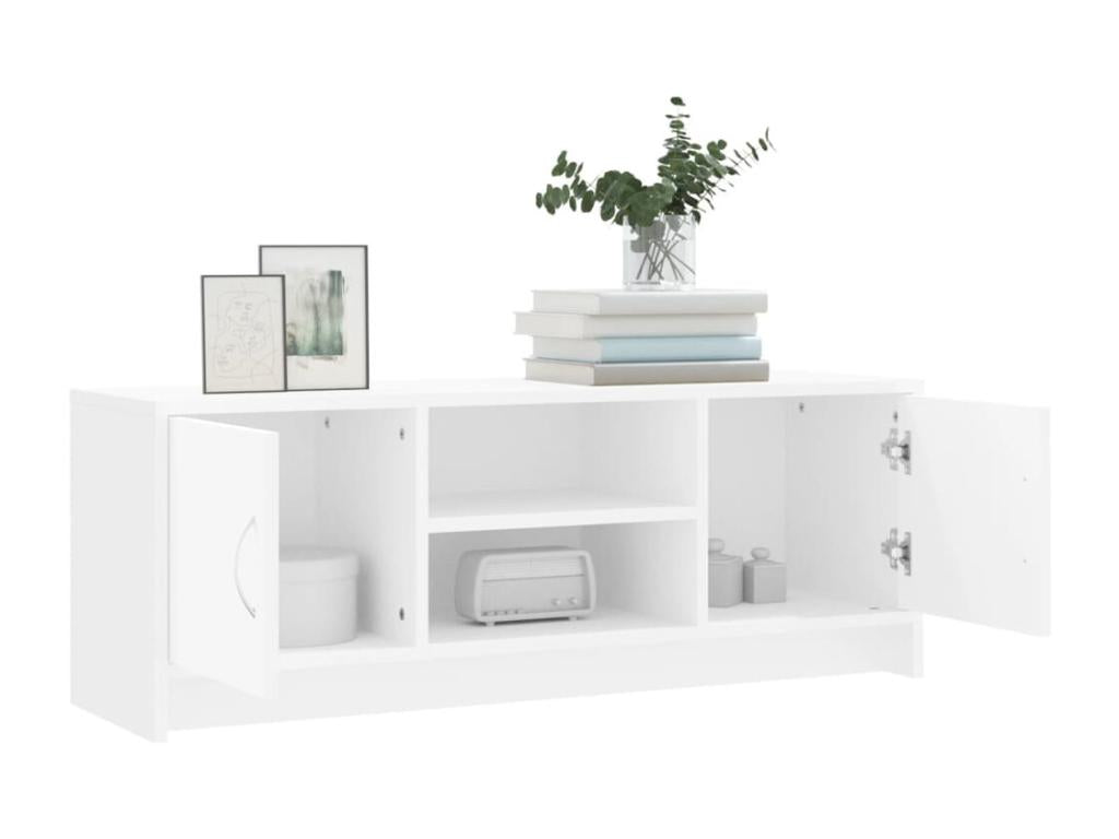 Mobile TV in legno ingegnerizzato bianco, 102 x 30 x 37,5 cm