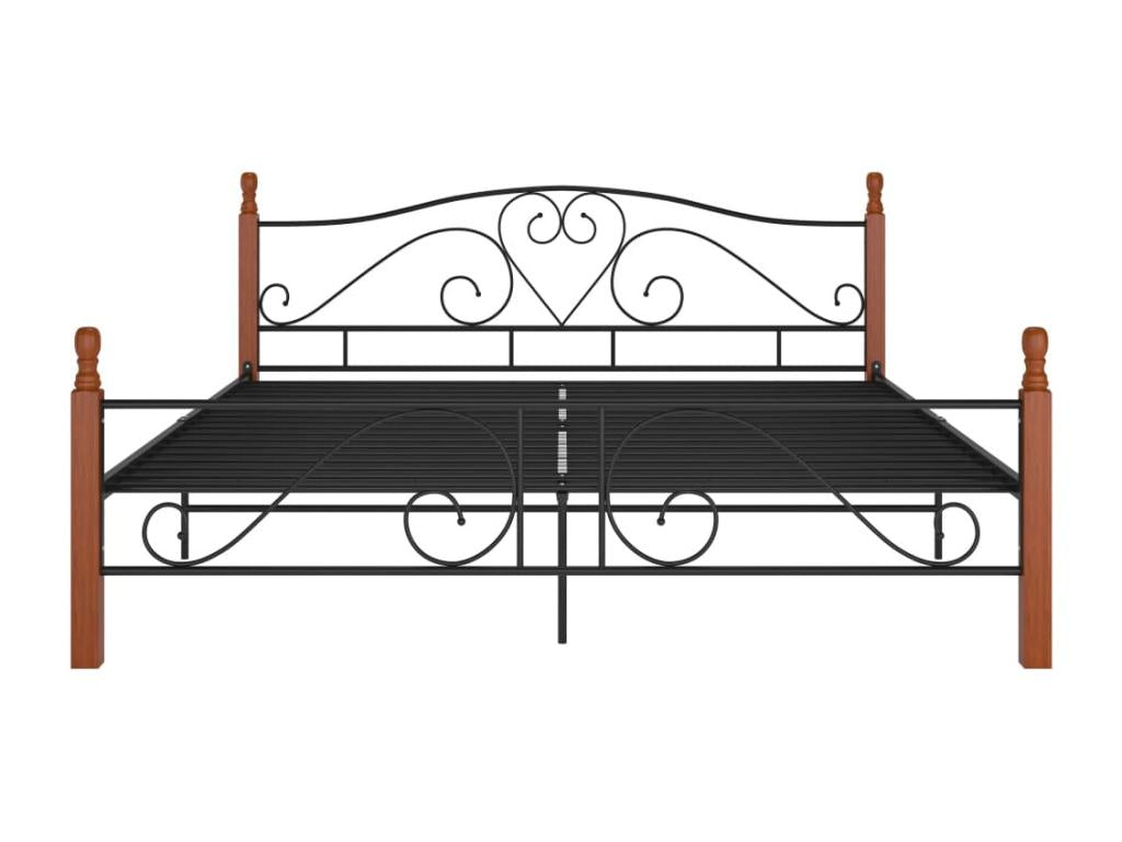 Struttura letto in metallo nero, 200 x 200 cm - dlz1766568536256