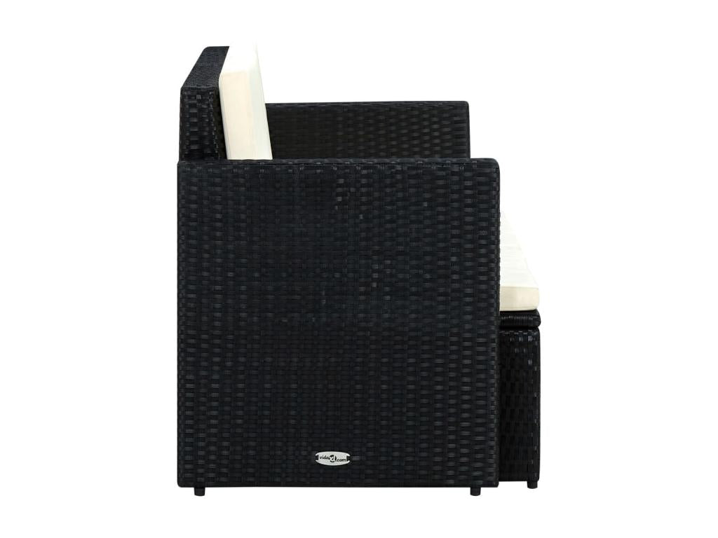 Divano in vimini intrecciato in resina nera