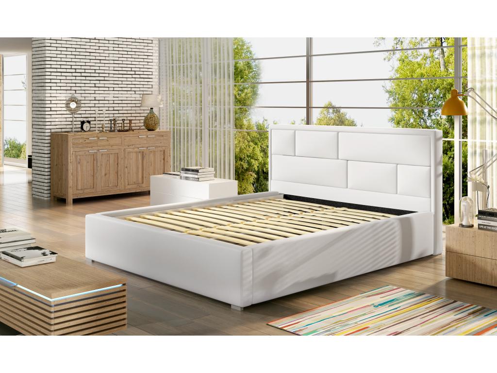 Letto in tessuto beige, 200 x 200 cm