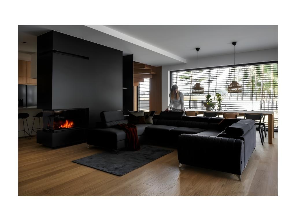 Divano letto in velluto nero