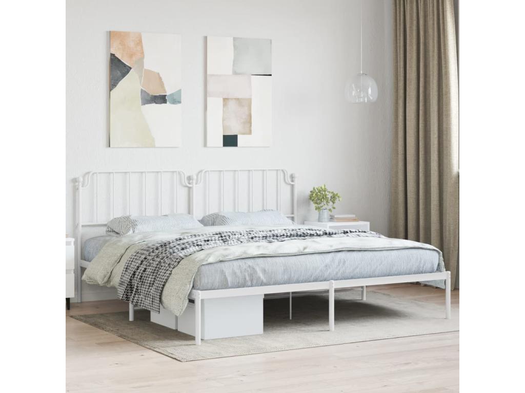 Struttura letto in metallo bianco, 200 x 200 cm