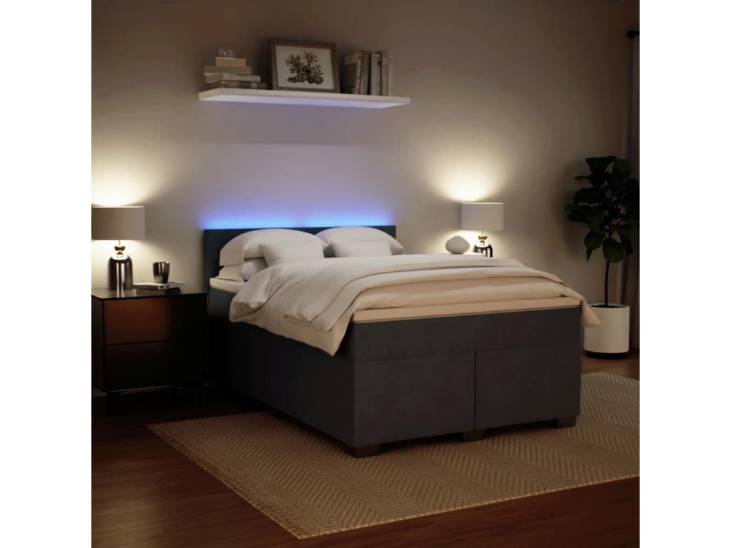 Materasso in velluto grigio, 140 x 200 cm