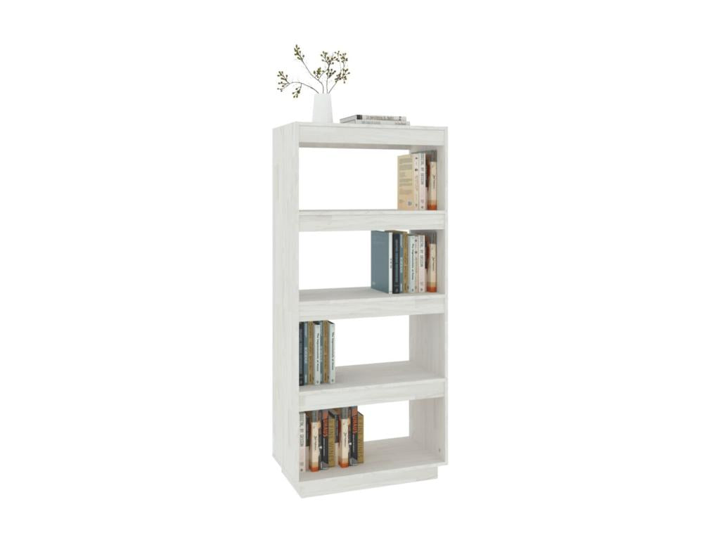 Libreria in legno di pino bianco, 60 x 35 x 135 cm