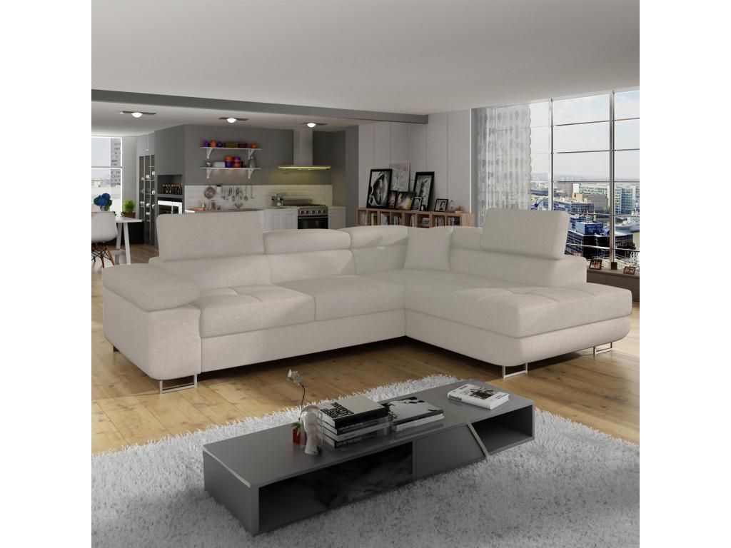 Divano letto in tessuto beige