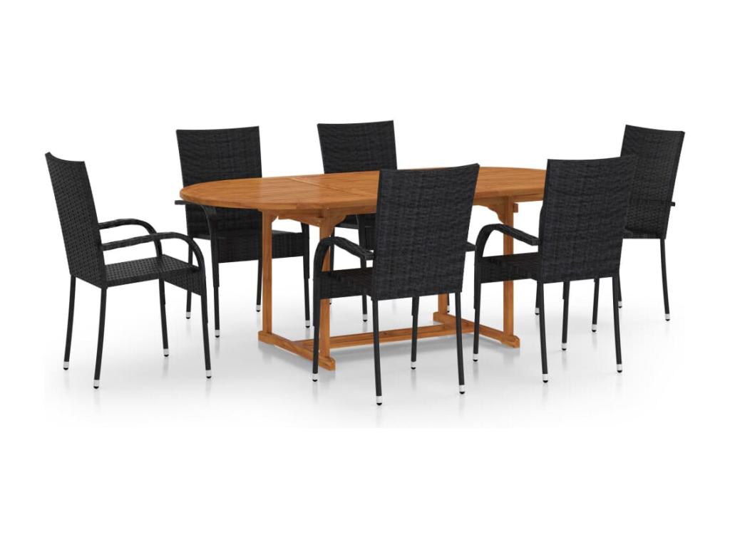 Mobili per la casa in vimini intrecciato in resina nera - dlz1766568623912