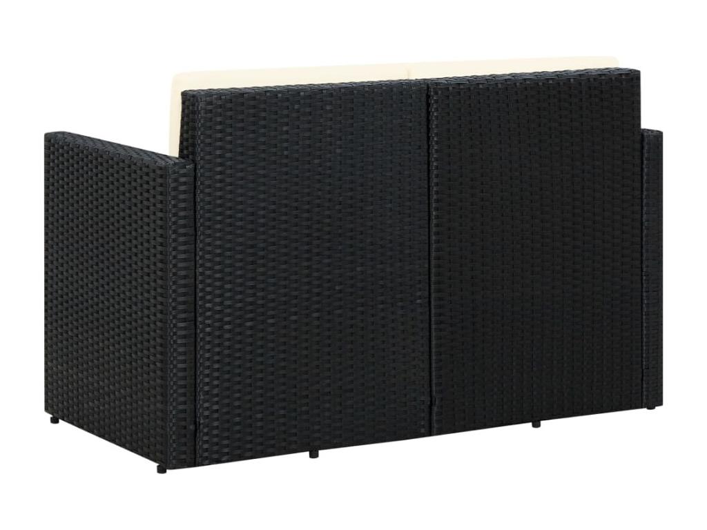 Divano in vimini intrecciato in resina nera