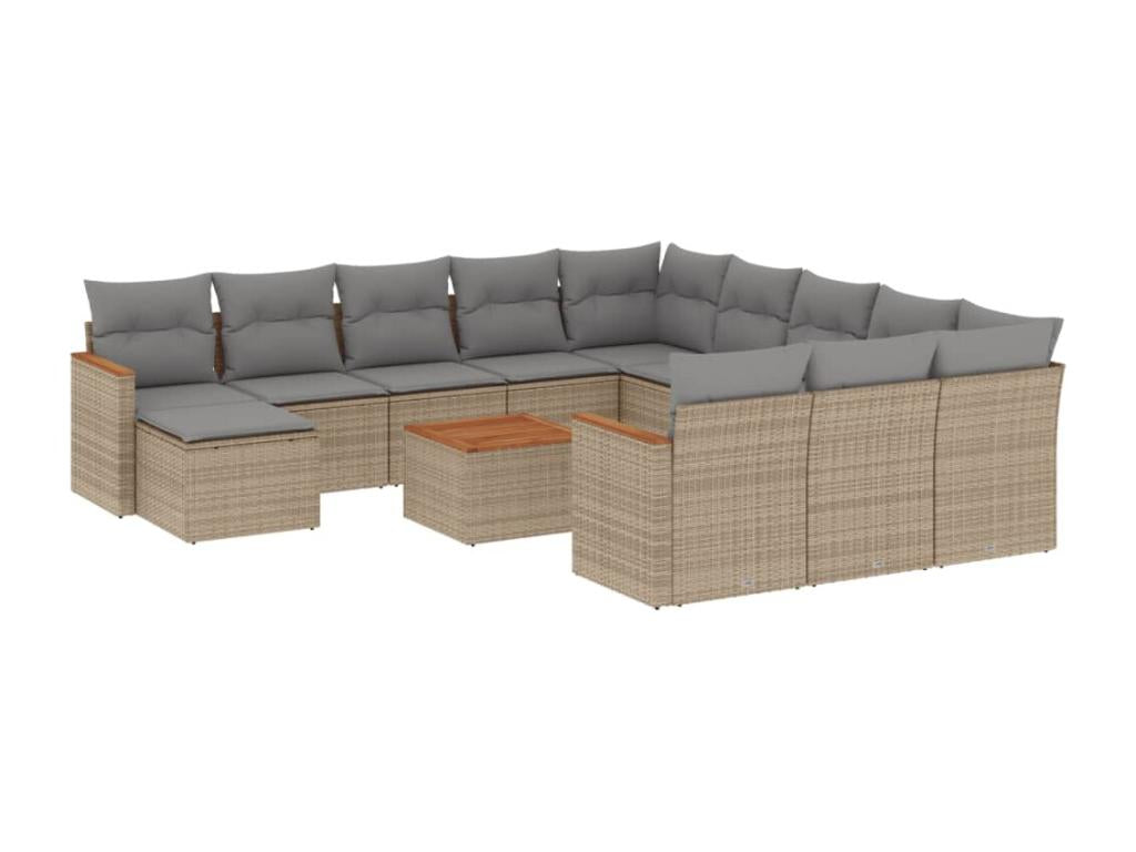 Set di mobili da esterno in vimini intrecciato in resina beige - dlz1766568255780