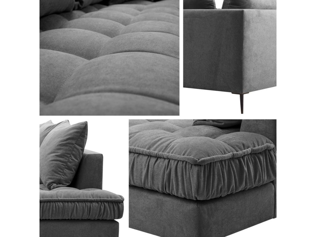 Divano grigio, 306 x 227 x 90 cm